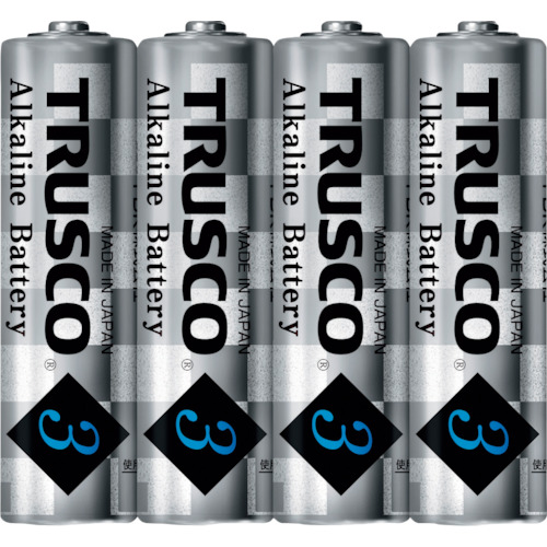 【TRUSCO】ＴＲＵＳＣＯ　アルカリ乾電池　単３　（４本入）